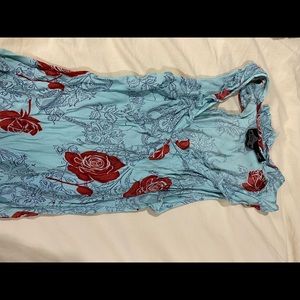 90s floral midi dress